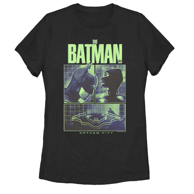 Women's The Batman Dark Knight and Catwoman Panels T-Shirt