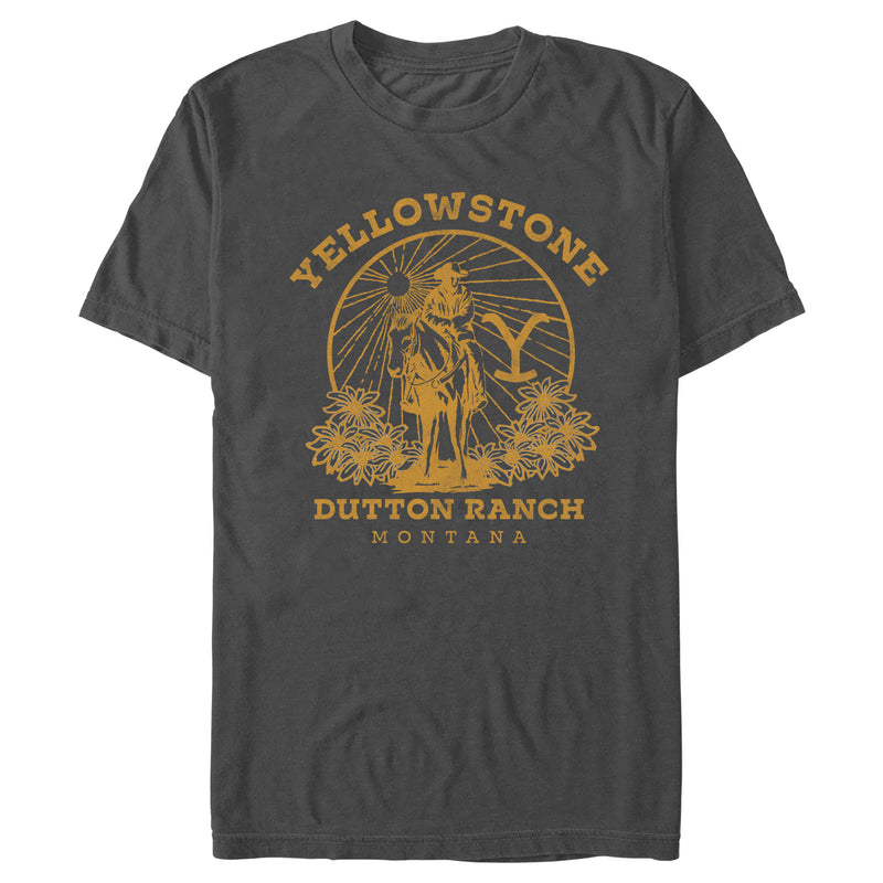 Men's Yellowstone Floral John Dutton Ranch Montana T-Shirt
