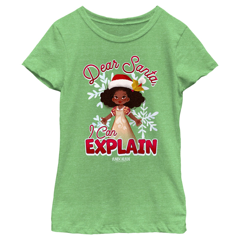 Girl's Anboran Christmas Beautiful Dear Santa I Can Explain T-Shirt