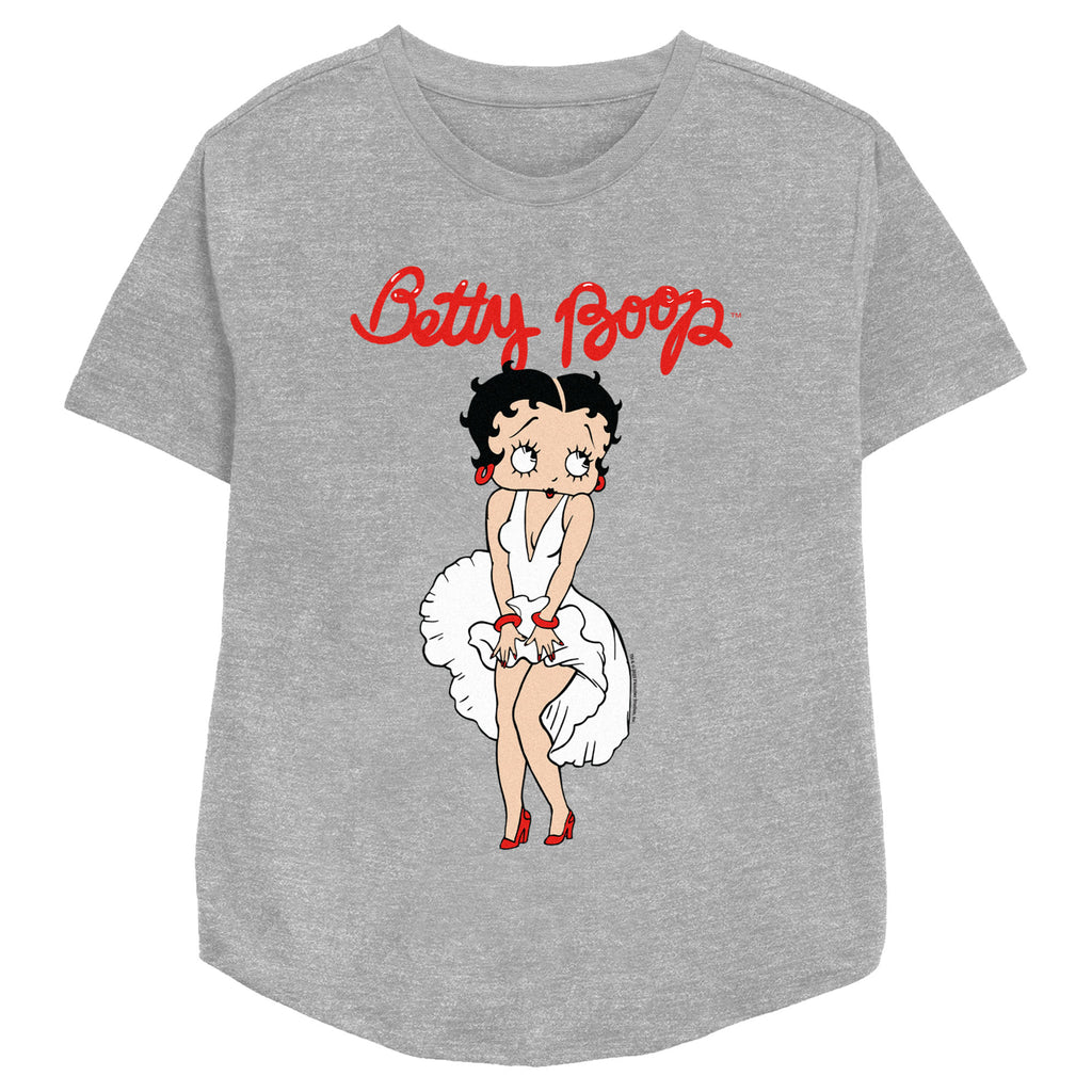 Women's Betty Boop Brazil Soccer Badge T-shirt - Athletic Heather