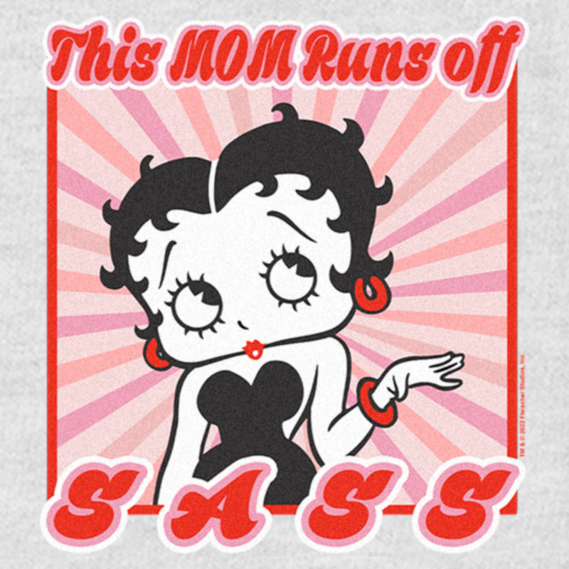 Women's Betty Boop This Mom Runs Off Sass Racerback Tank Top