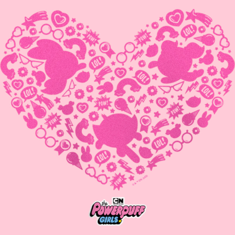 Girl's The Powerpuff Girls Valentine's Day Heart Silhouettes T-Shirt