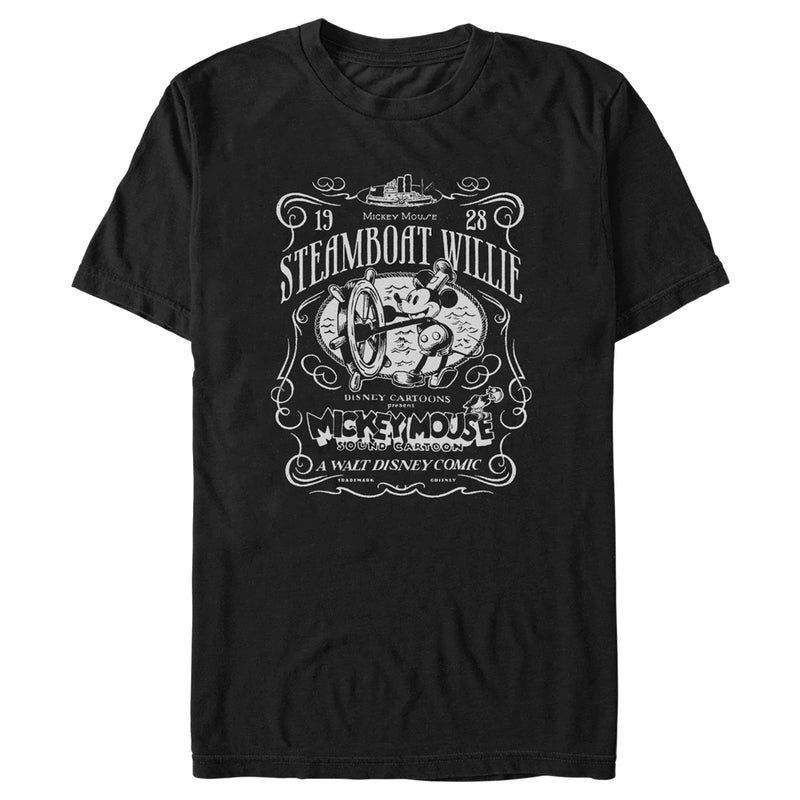 Men's Mickey & Friends Steamboat Willie Classic Poster T-Shirt