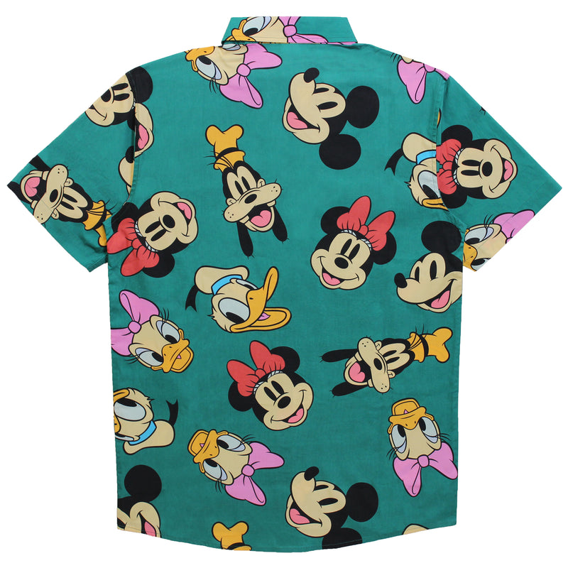 Men's Mickey & Friends Retro Character Print Button Down Shirt