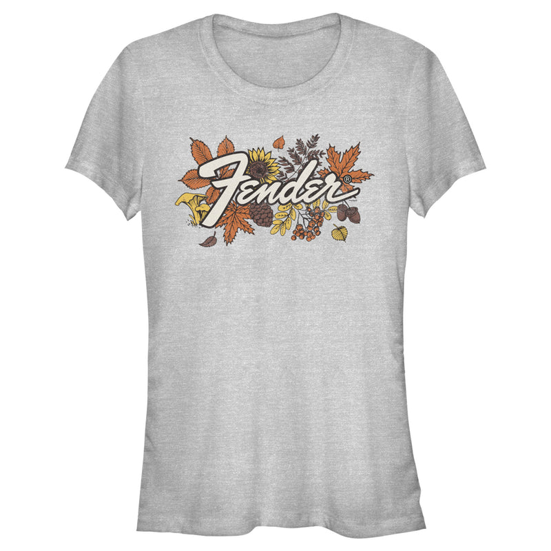 Junior's Fender Fall Leaves Logo T-Shirt