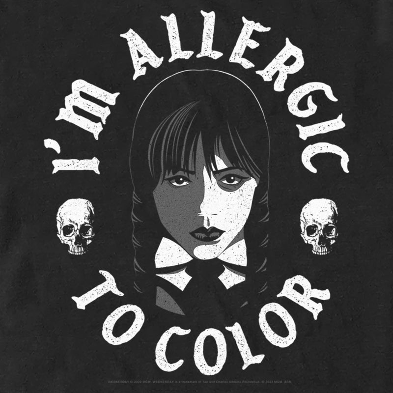 Men's Wednesday I'm Allergic to Color Skulls T-Shirt