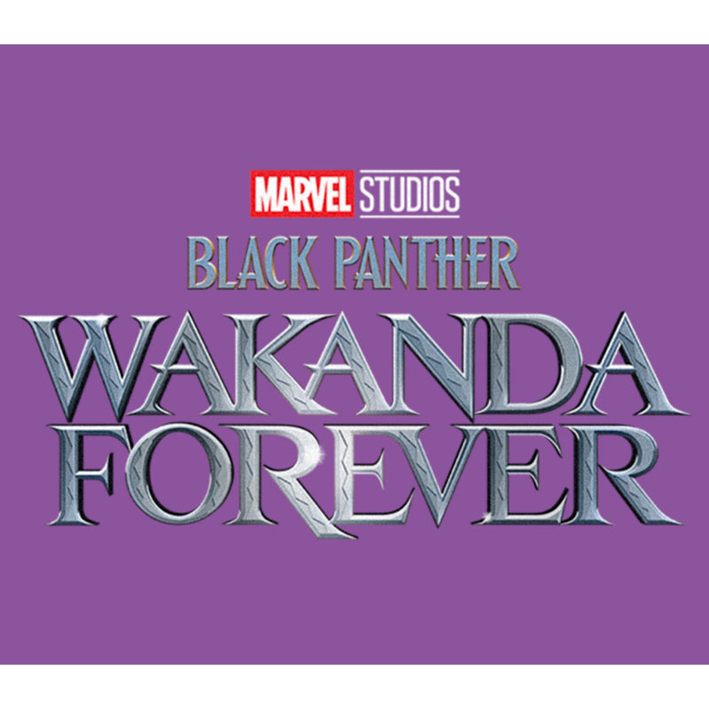 Girl's Black Panther: Wakanda Forever Metallic Movie Logo T-Shirt