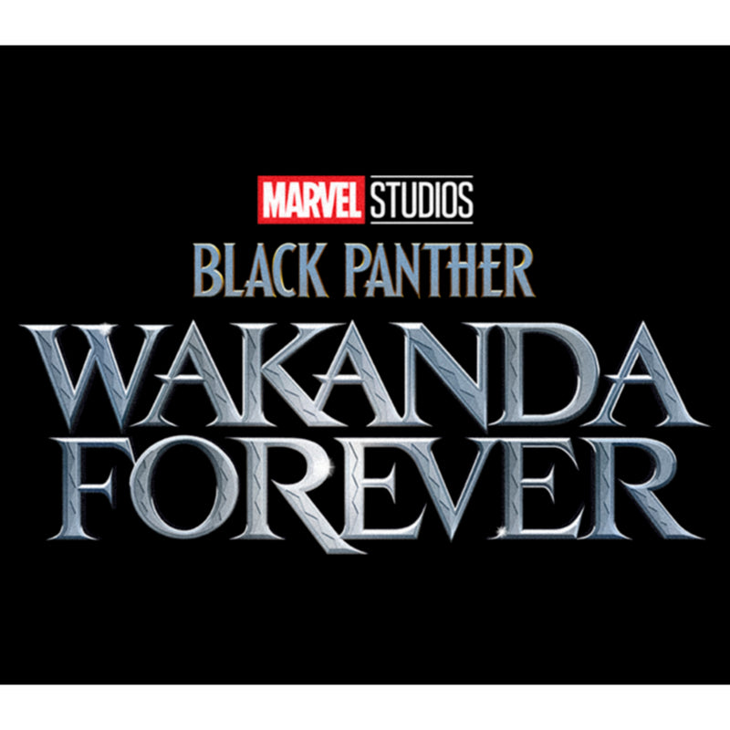 Junior's Black Panther: Wakanda Forever Metallic Movie Logo T-Shirt