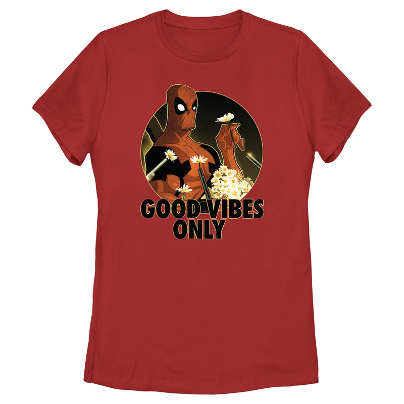 Women's Marvel Deadpool Good Vibes Only T-Shirt