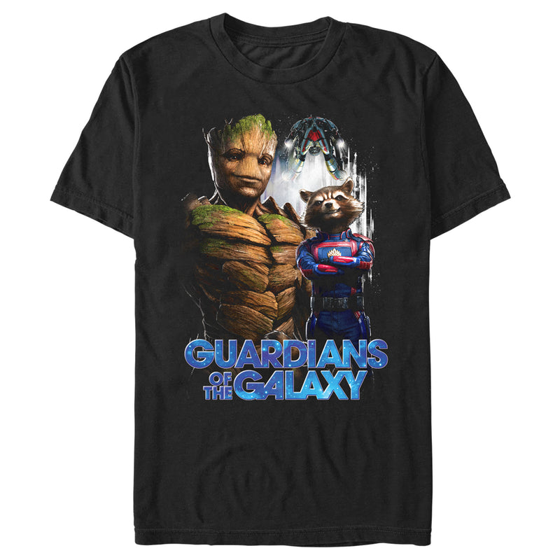 Men's Guardians of the Galaxy Vol. 3 Groot and Rocket Poster T-Shirt
