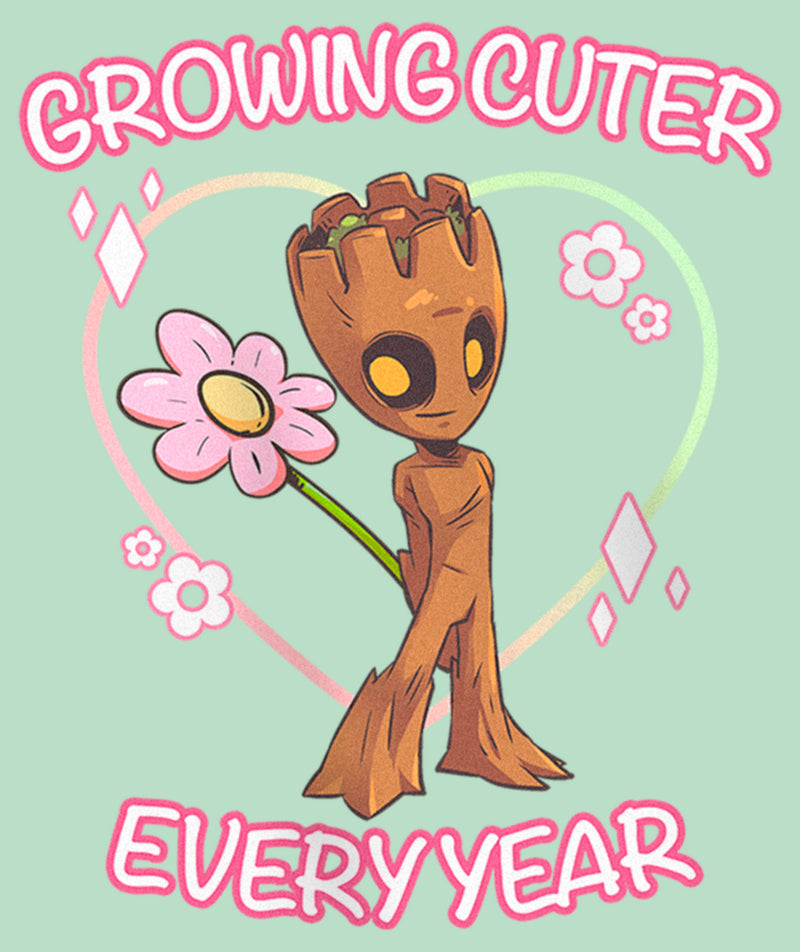 Girl's Guardians of the Galaxy Groot Growing Cuter T-Shirt