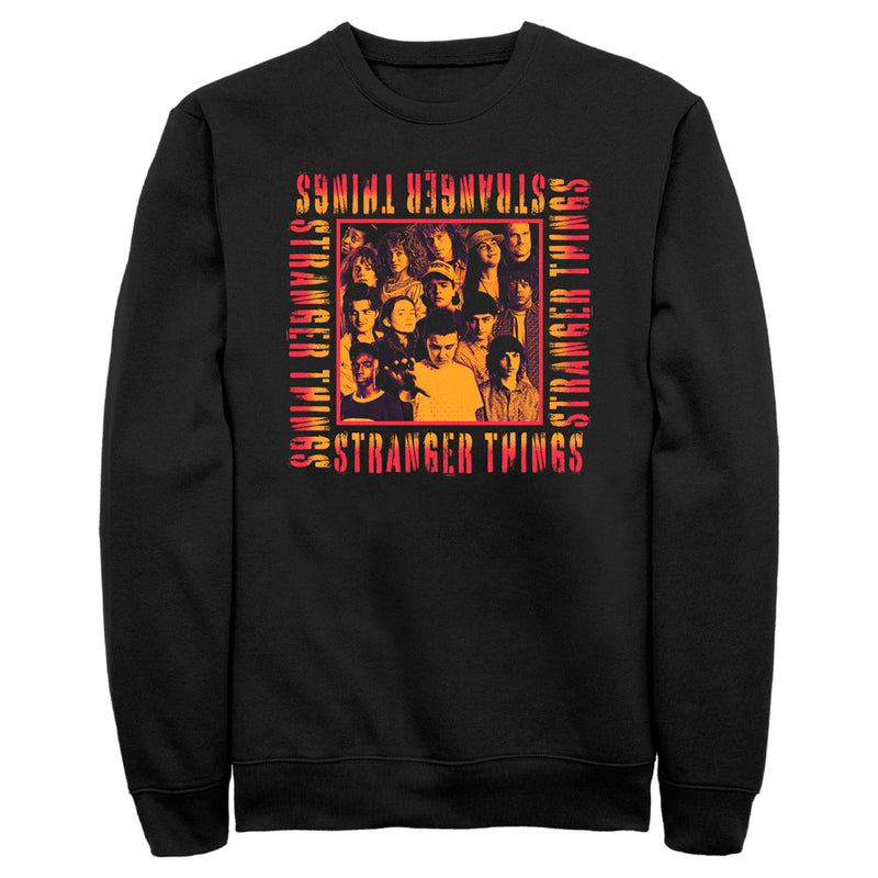 Men's Stranger Things Orange Group Shot Boxed Up Sweatshirt