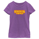 Girl's Stranger Things Orange Logo T-Shirt