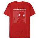 Men's Pokemon Charmander Line Art T-Shirt