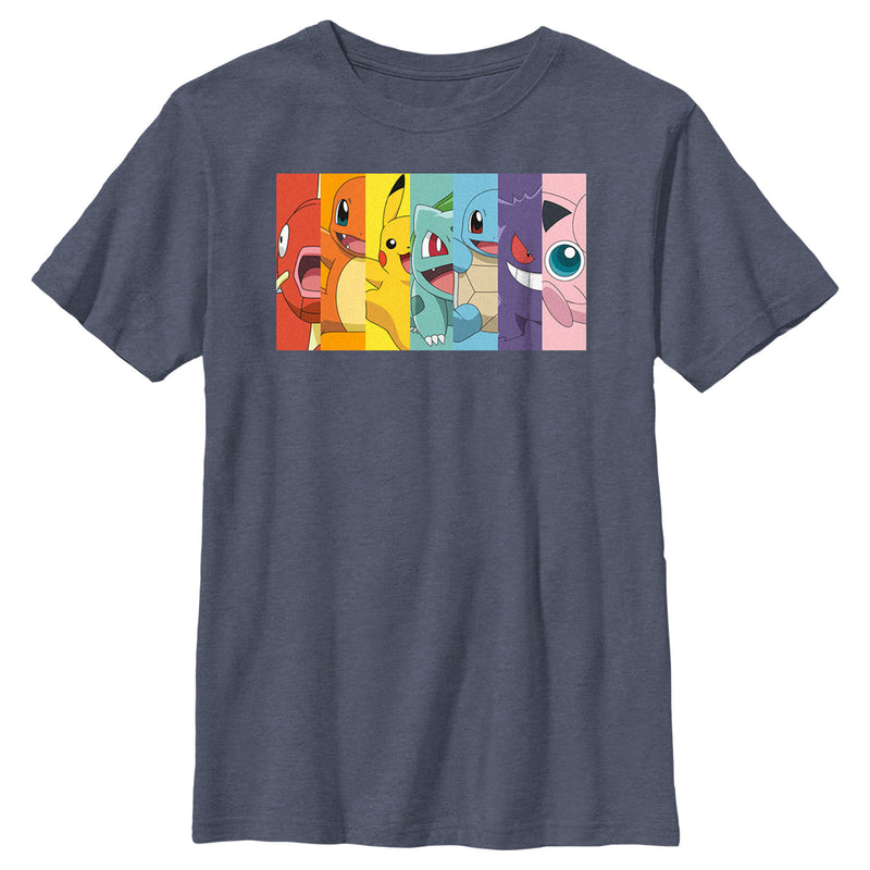 Boy's Pokemon Character Box-up Rainbow T-Shirt