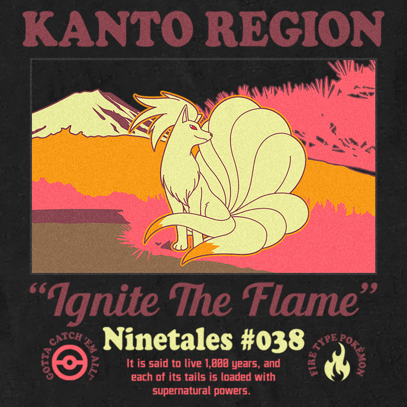 Men's Pokemon Ninetales Ignite the Flame T-Shirt