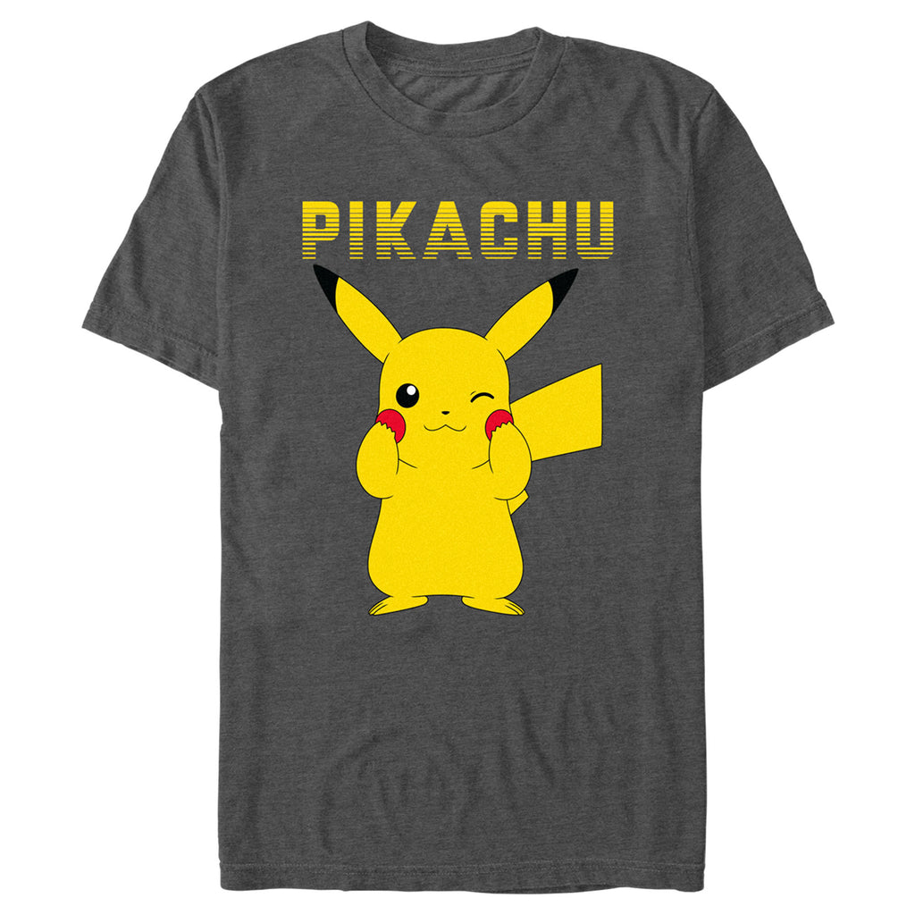 Pokemon Boy's Pikachu Wink Face T-Shirt Red