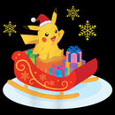 Junior's Pokemon Christmas Pikachu Sleigh Cowl Neck Sweatshirt