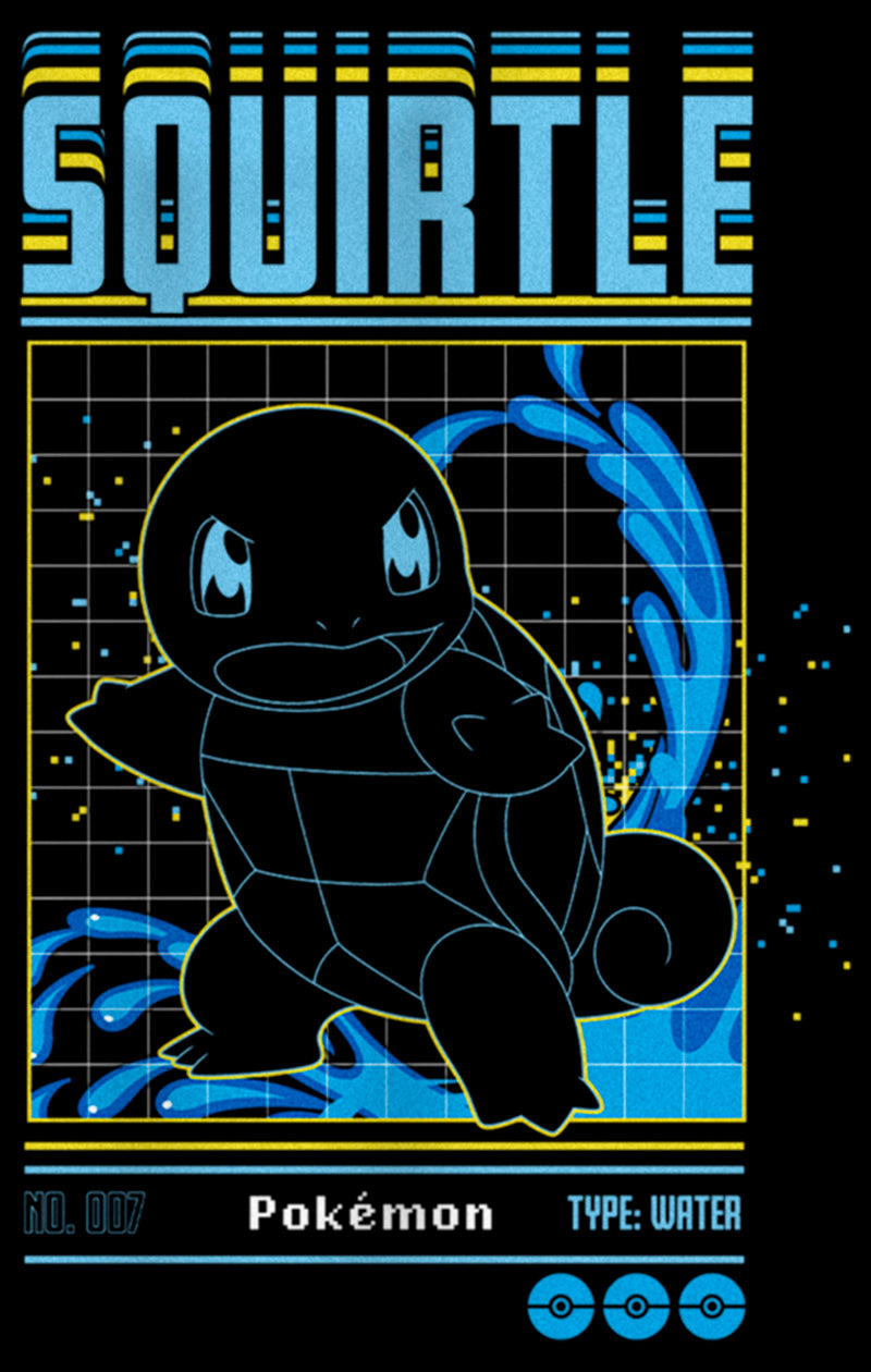 Junior's Pokemon Squirtle Retro Grid Cowl Neck Sweatshirt