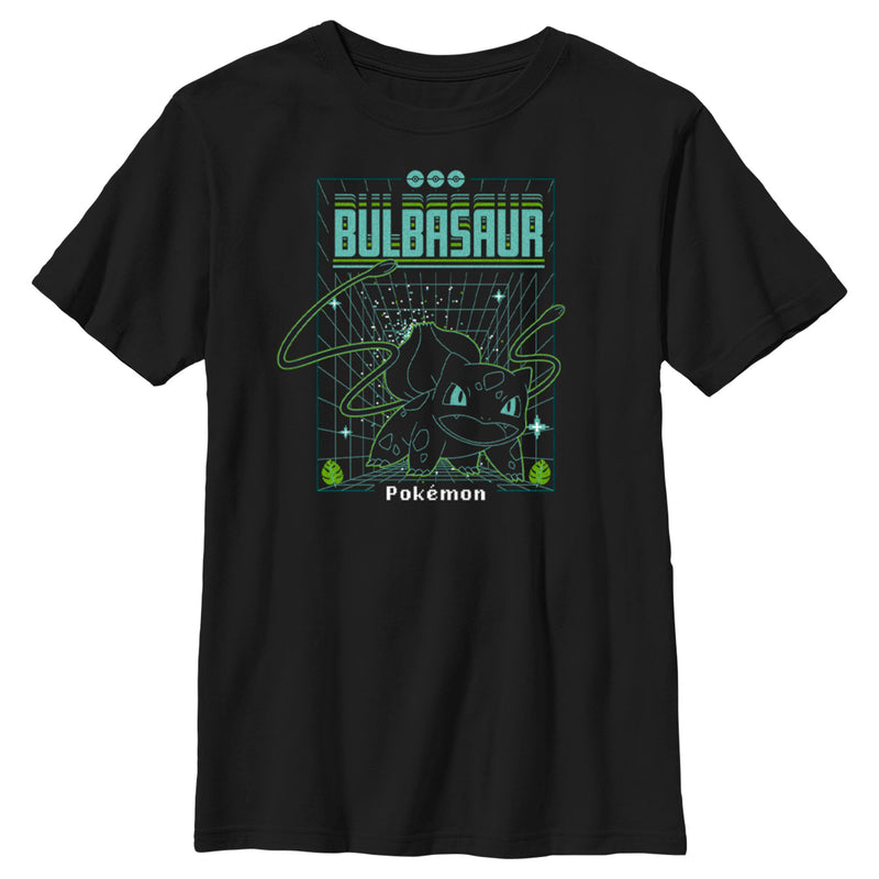 Boy's Pokemon Bulbasaur Retro Grid T-Shirt