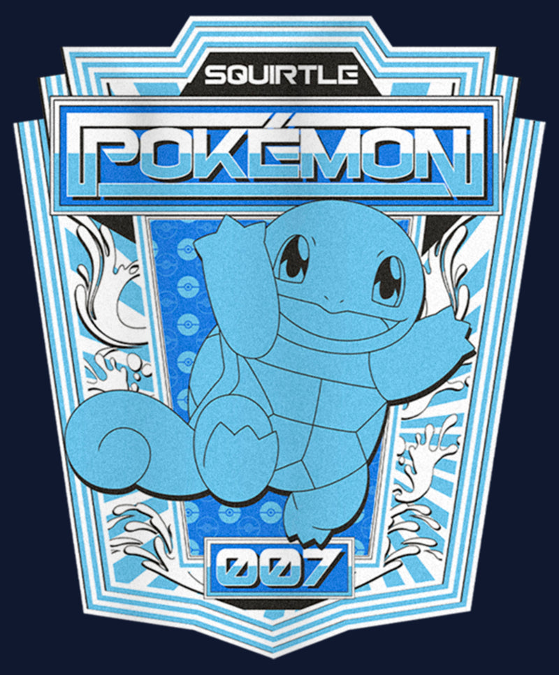 Junior's Pokemon Squirtle Metallic Badge Cowl Neck Sweatshirt
