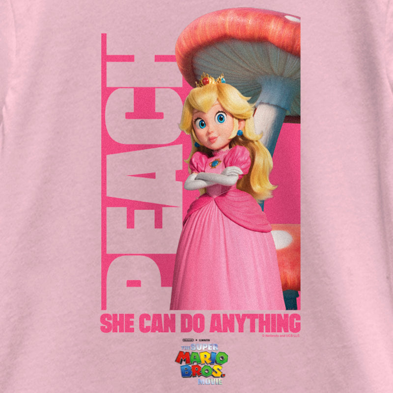 Girl's The Super Mario Bros. Movie Peach She Can Do Anything T-Shirt
