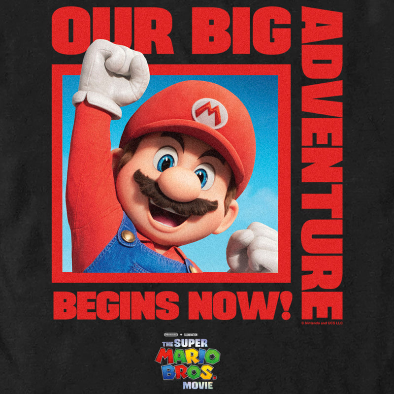 Men's The Super Mario Bros. Movie Mario Our Big Adventure Begins Now Red T-Shirt