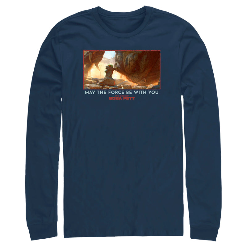 Men's Star Wars: The Book of Boba Fett Grogu Taming the Rancor May the Force be With You Long Sleeve Shirt