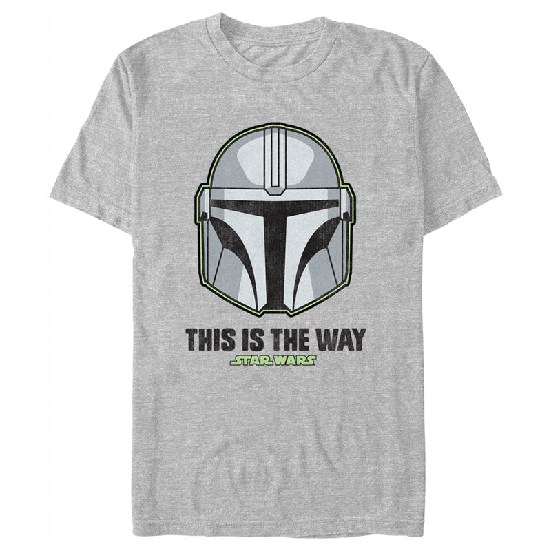 Men's Star Wars: The Mandalorian Din Djarin Distressed Helmet T-Shirt