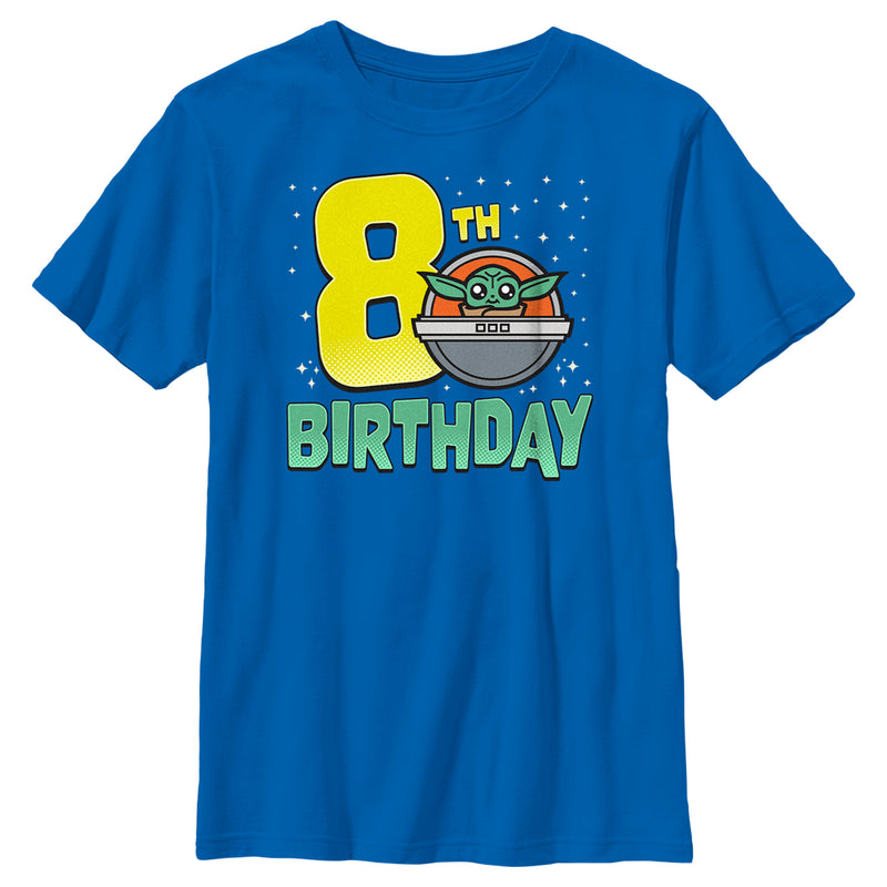 Boy's Star Wars: The Mandalorian 8th Birthday Grogu Bassinet T-Shirt