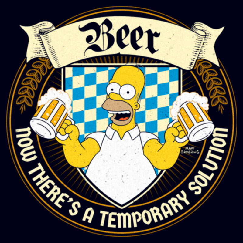 Women's The Simpsons Homer Beer Now There's a Temporary Solution T-Shirt