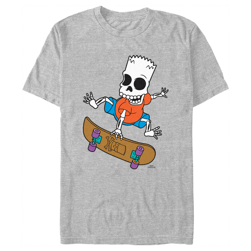 Men's The Simpsons Bart Skeleton Skateboarding T-Shirt
