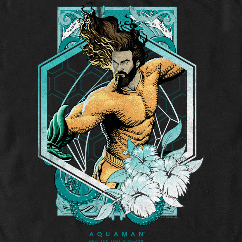 Men's Aquaman and the Lost Kingdom Floral Portrait T-Shirt
