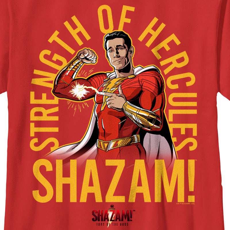 Boy's Shazam! Fury of the Gods Strength of Hercules T-Shirt