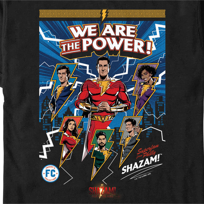 Men's Shazam! Fury of the Gods We Are the Power Comic Book Cover T-Shirt