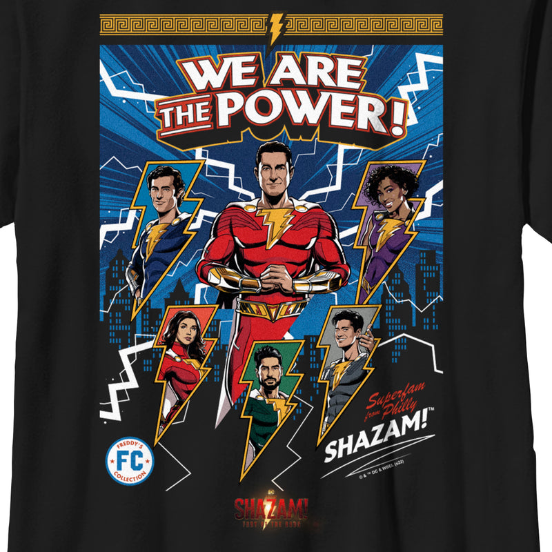 Boy's Shazam! Fury of the Gods We Are the Power Comic Book Cover T-Shirt