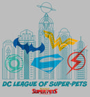 Boy's DC League of Super-Pets Metropolis Skyline Outline Pull Over Hoodie