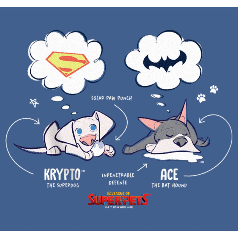 Boy's DC League of Super-Pets Cartoon Krypto and Ace Dreams Pull Over Hoodie