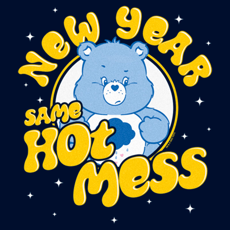 Men's Care Bears Grumpy Bear New Year Same Hot Mess Long Sleeve Shirt