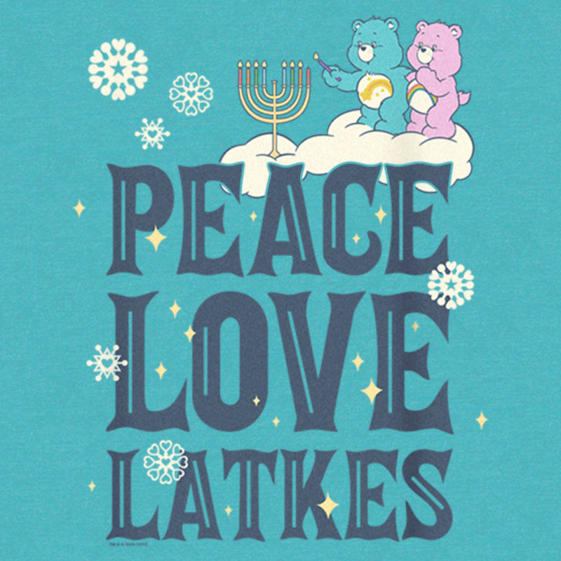 Women's Care Bears Hanukkah Peace Love Latkes Racerback Tank Top