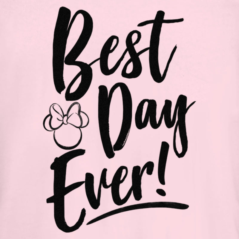 Junior's Minnie Mouse Best Day Ever Logo T-Shirt