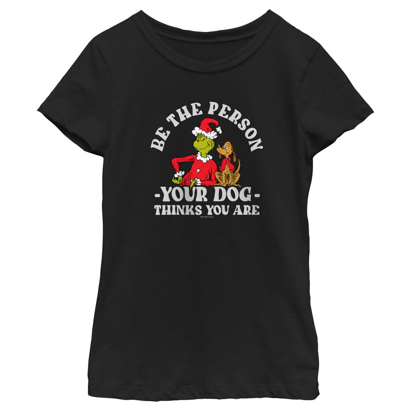 Girl's Dr. Seuss The Grinch Christmas Be the Person T-Shirt