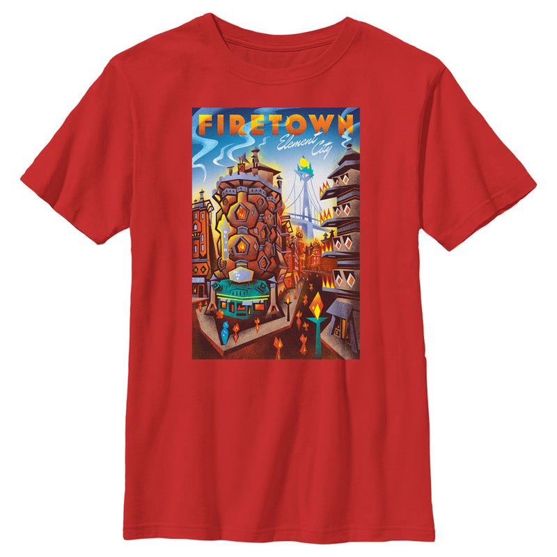 Boy's Elemental Firetown Poster T-Shirt
