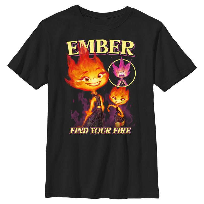 Boy's Elemental Ember Find Your Fire Poster T-Shirt