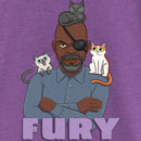 Girl's The Marvels Nick Fury Cat Portrait T-Shirt