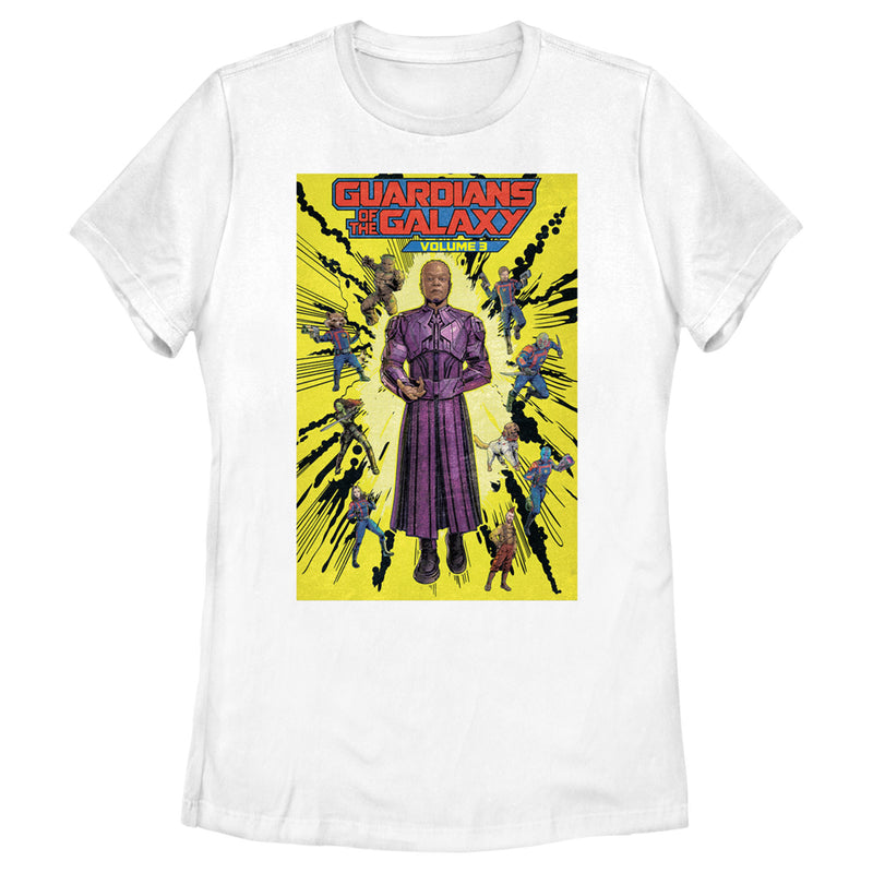 Women's Guardians of the Galaxy Vol. 3 High Evolutionary Group Comic Book Poster T-Shirt