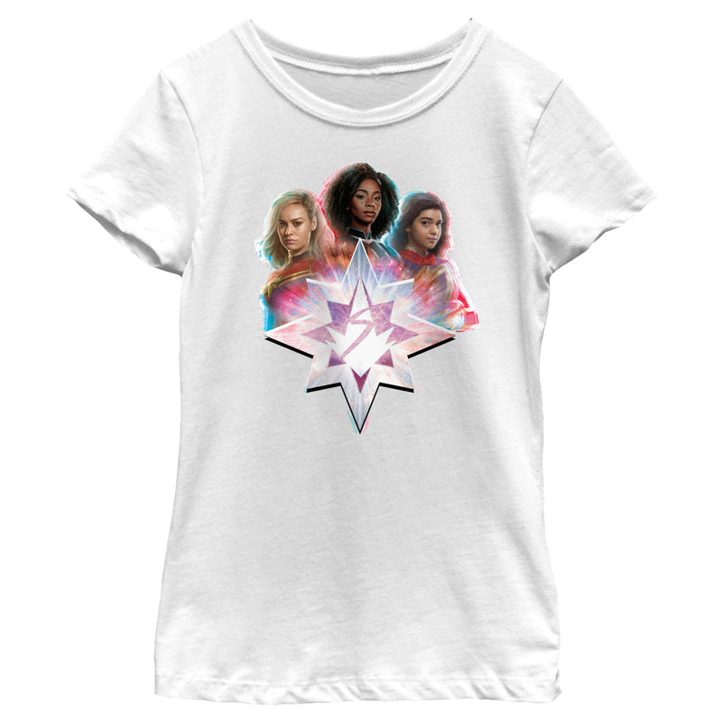 Girl's The Marvels Heroes Logo T-Shirt
