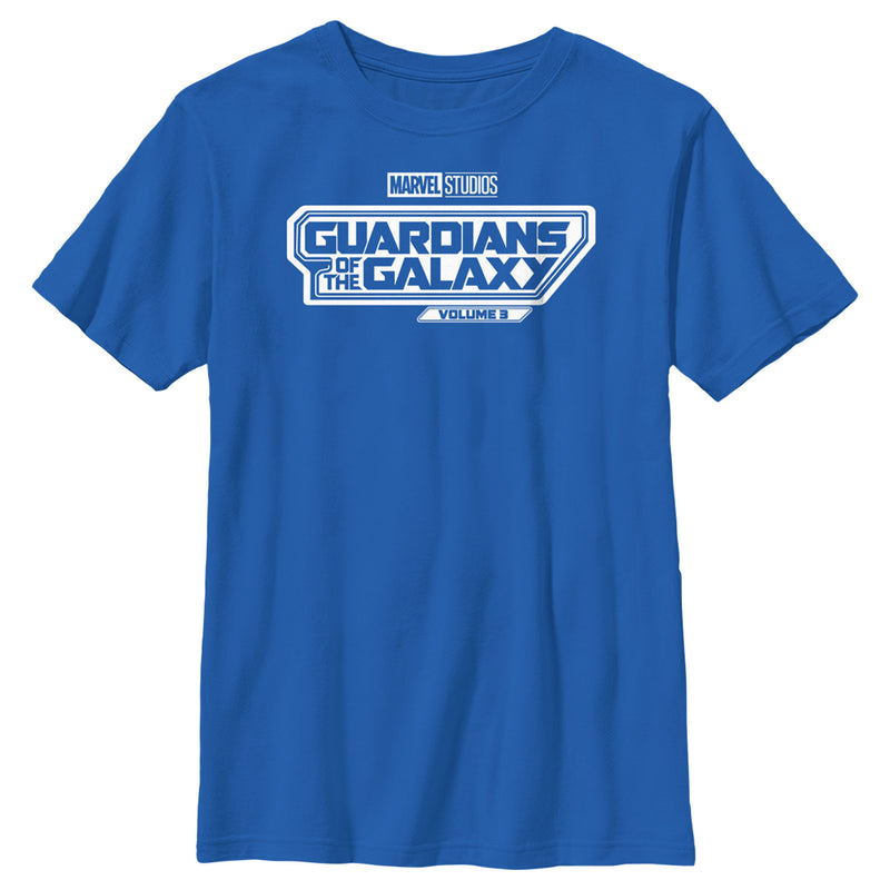 Boy's Guardians of the Galaxy Vol. 3 Black and White Movie Logo T-Shirt