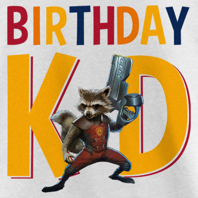 Girl's Guardians of the Galaxy Birthday Kid Rocket Raccoon T-Shirt