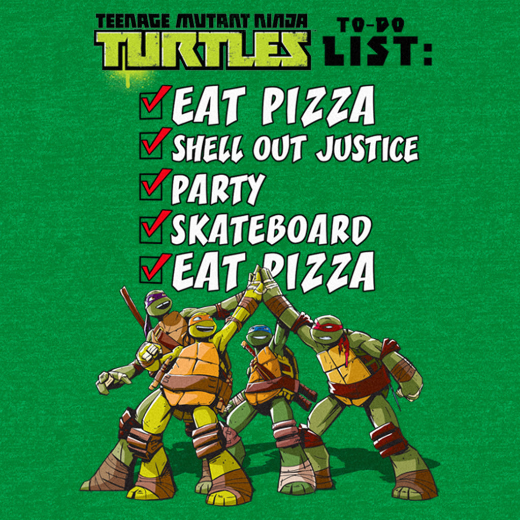 Men's Teenage Mutant Ninja Turtles To-Do List Eat Pizza T-Shirt